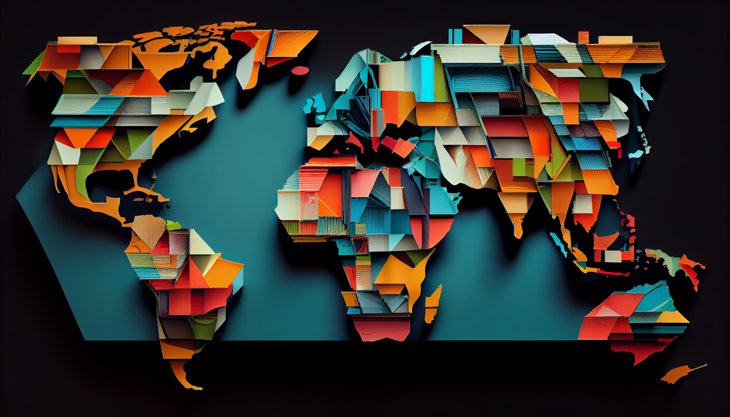 Abstract map illustration with cartography, world map ,generative artificial intelligence